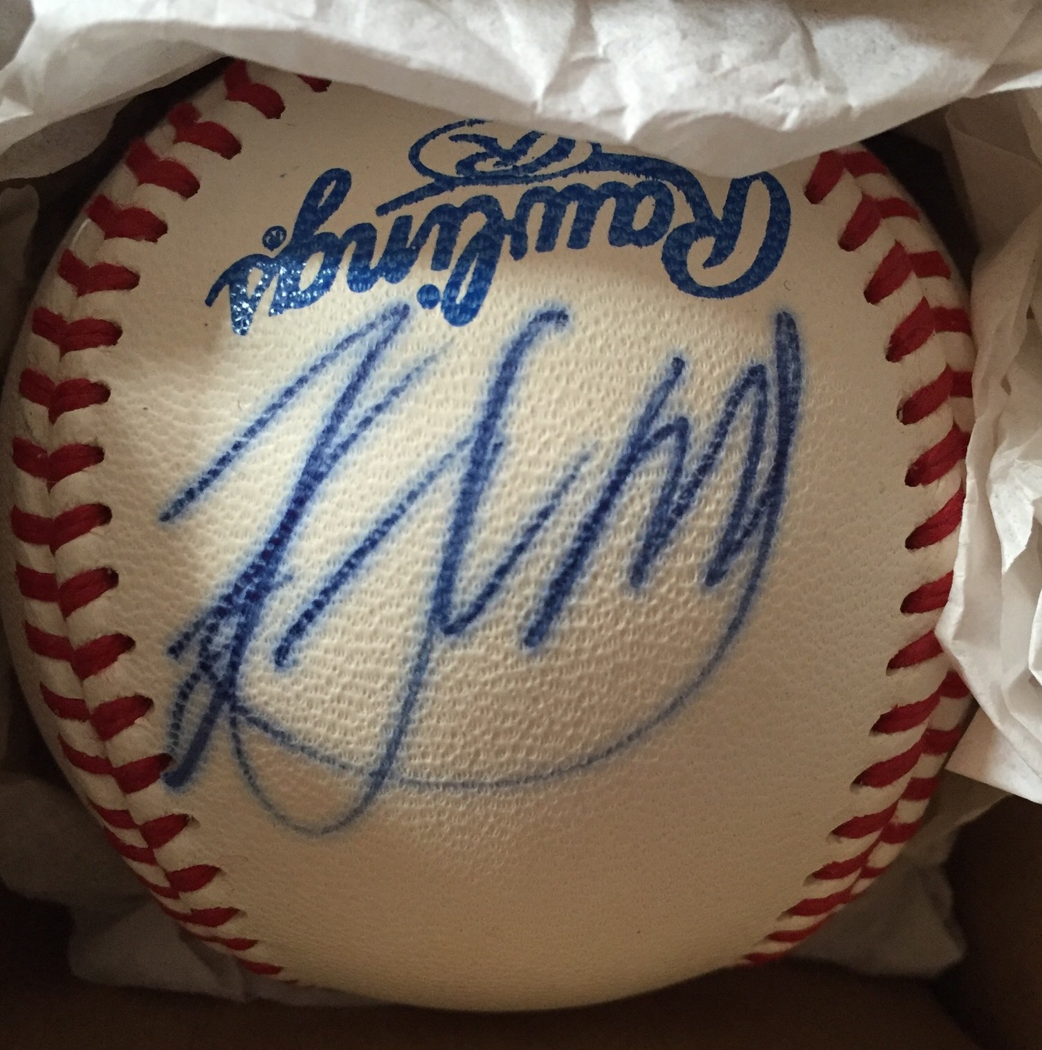 Lastings Milledge Signed Baseball Autographed Official League Leather Ball