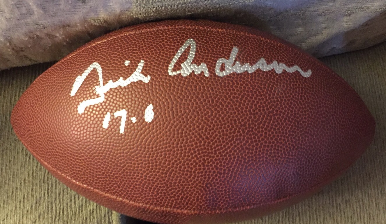 Dick Anderson Dolphins Signed Nfl Football