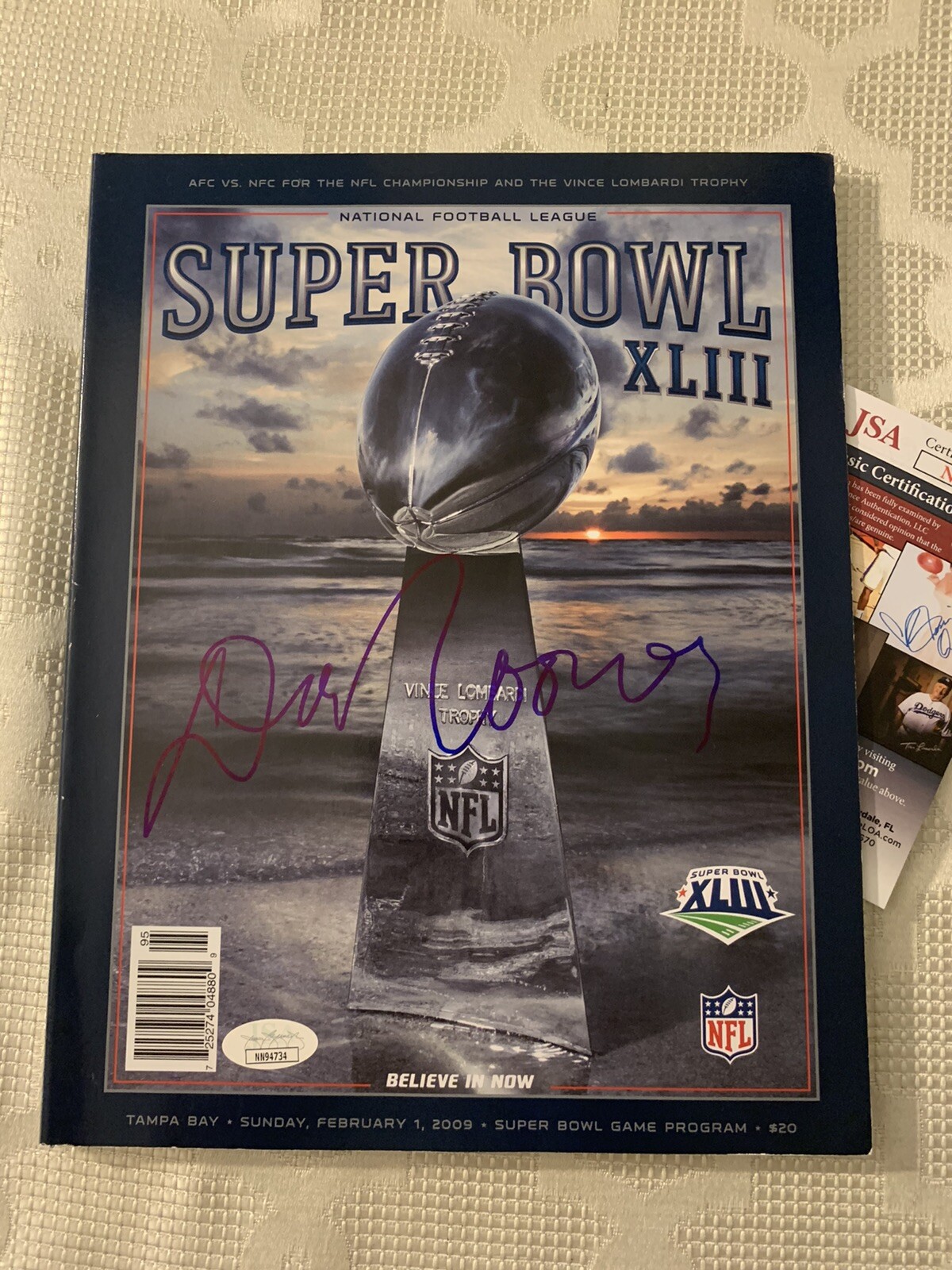 Owner Dan Rooney Steelers signed Super Bowl XLIII Program JSA Authentication COA