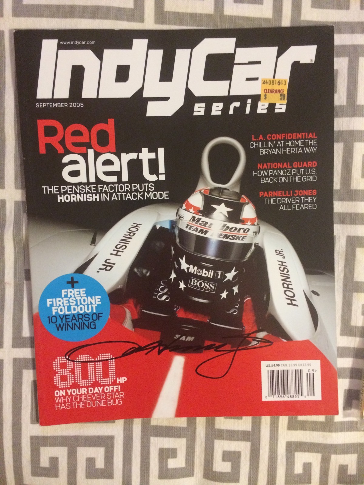 Sam Hornish Jr Signed Indianapolis 500 Indy Car Magazine Autographed