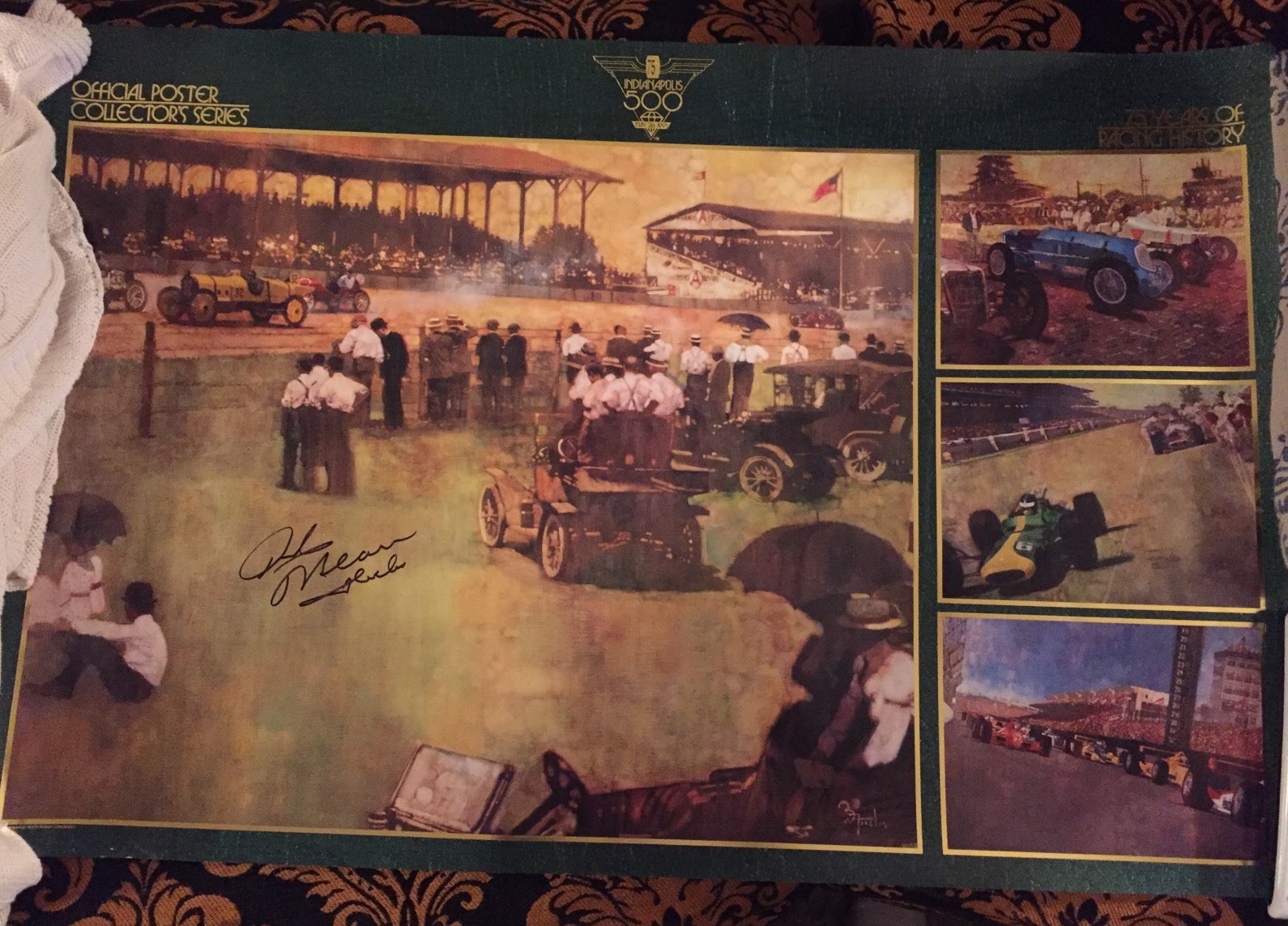 Rick Mears Signed Indianapolis 500 Poster 1991 Winner Indy Car