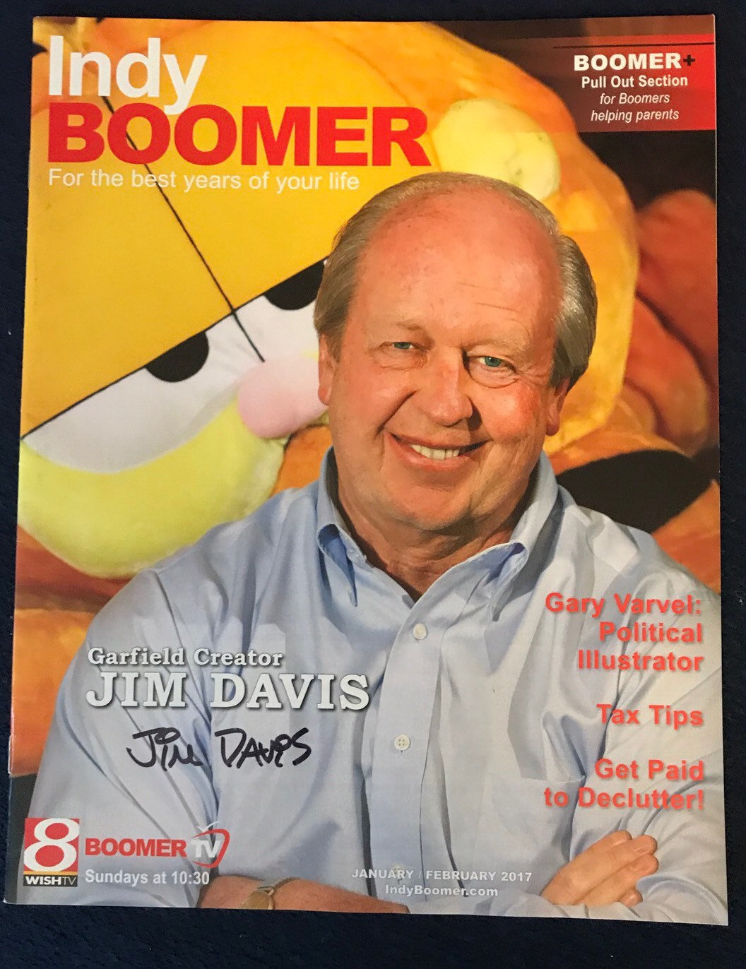 Jim Davis signed Garfield The Cat Creator Cartoonist Magazine Autographed
