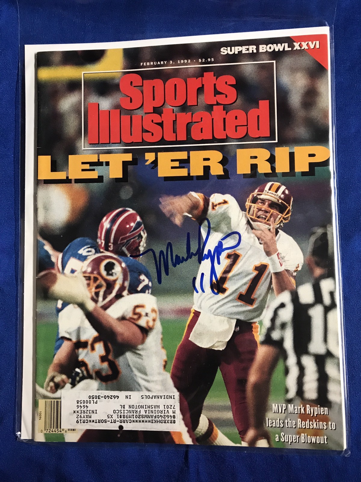 Mark Rypien Signed Sports Illustrated Magazine Autographed