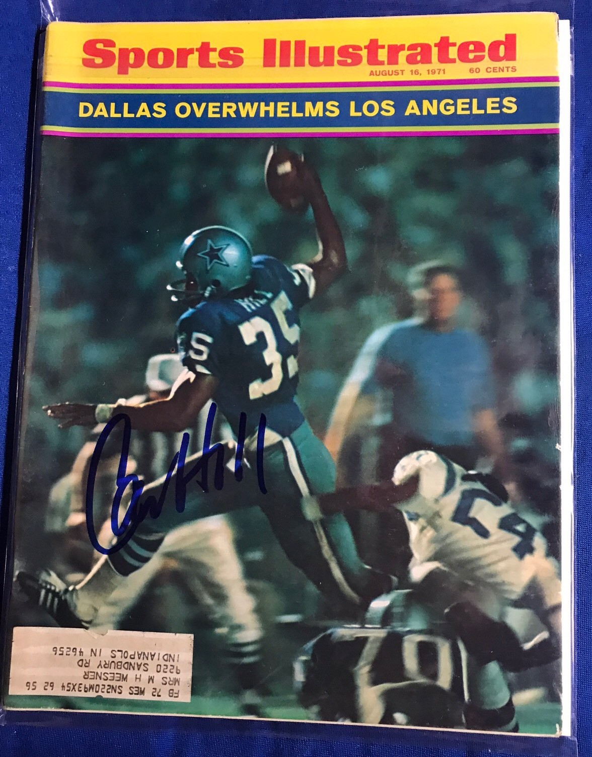 Calvin Cal Hill Signed Sports Illustrated Magazine Autographed