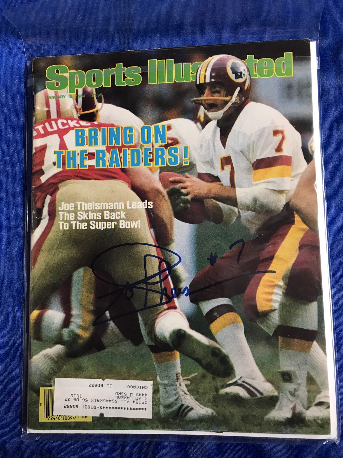 Joe Theismann Signed Sports Illustrated Magazine Autographed