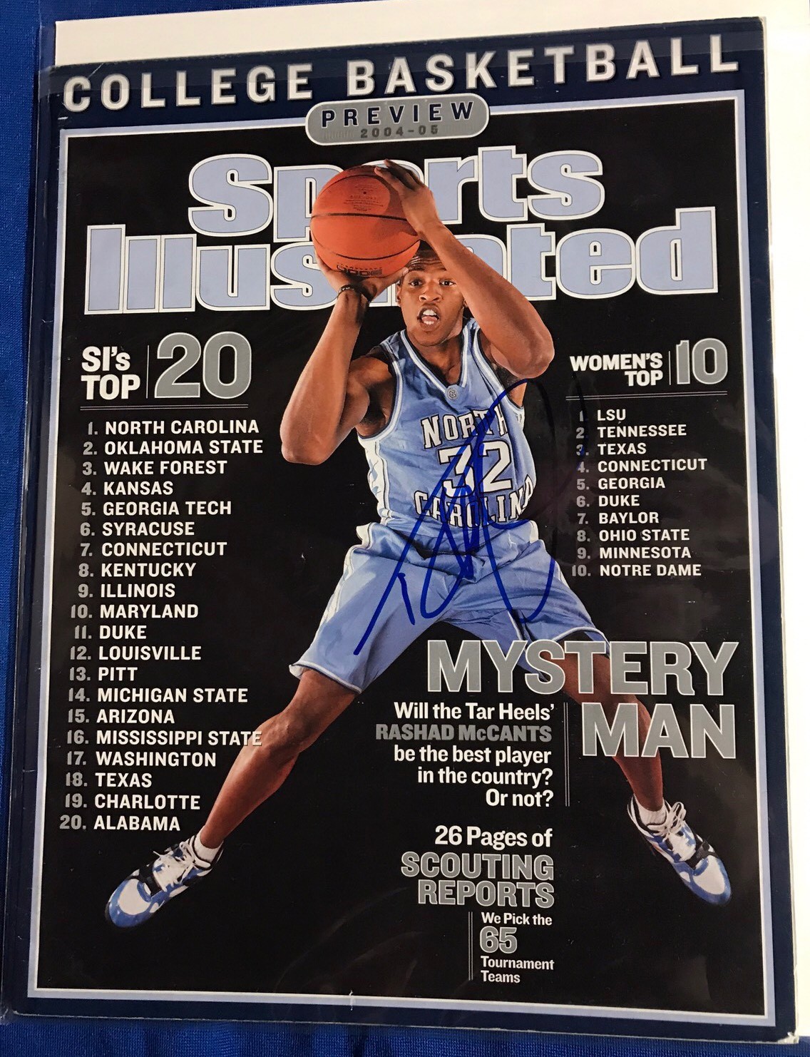 Rashard McCants Signed Sports Illustrated Magazine Autographed No Label