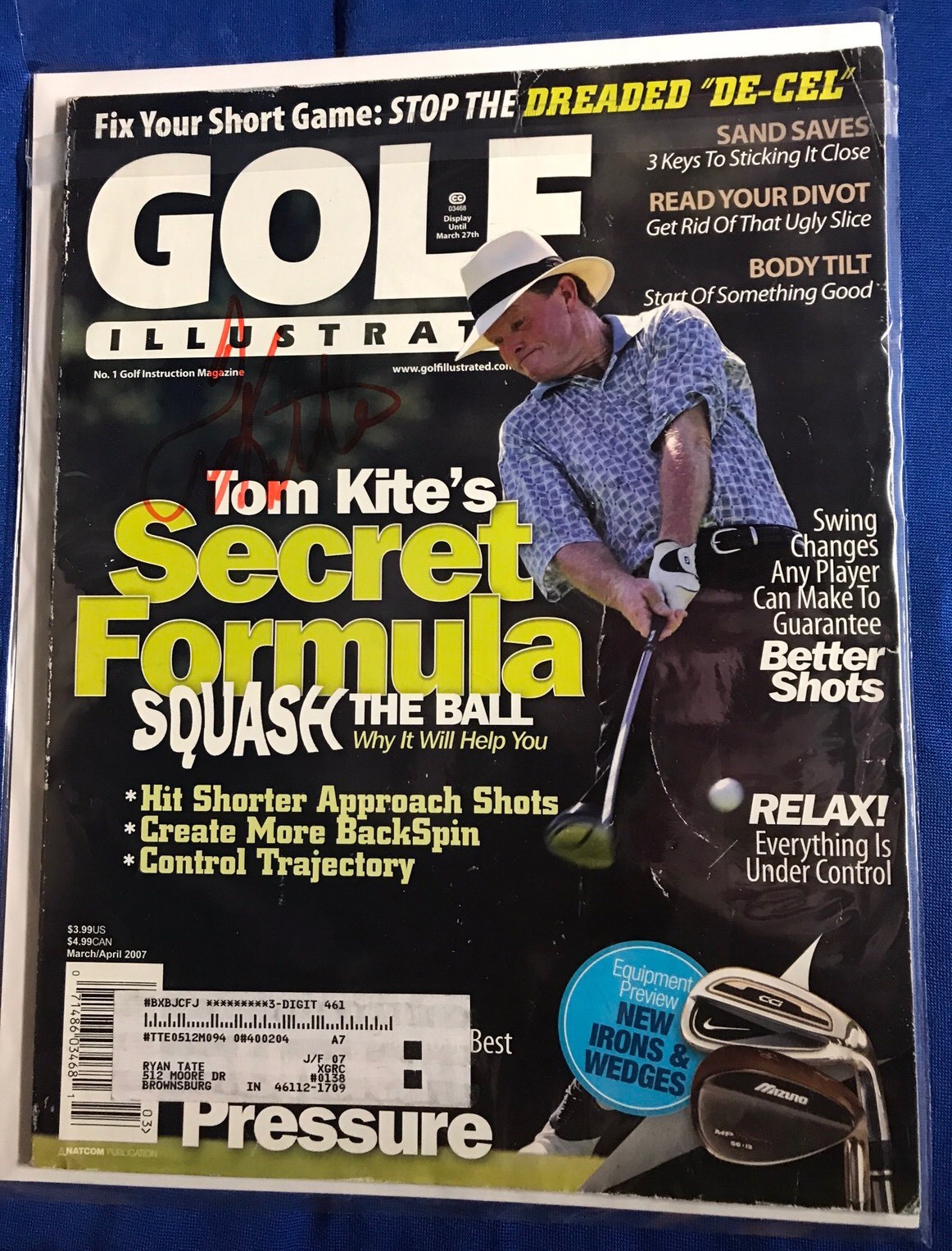 Tom Kite Autographed Magazine Signed PGA Golf Autographed