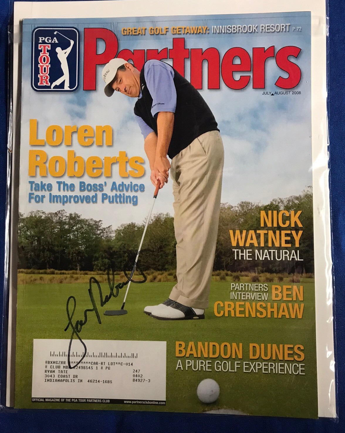 Loren Roberts Autographed Magazine Signed PGA Golf Autographed