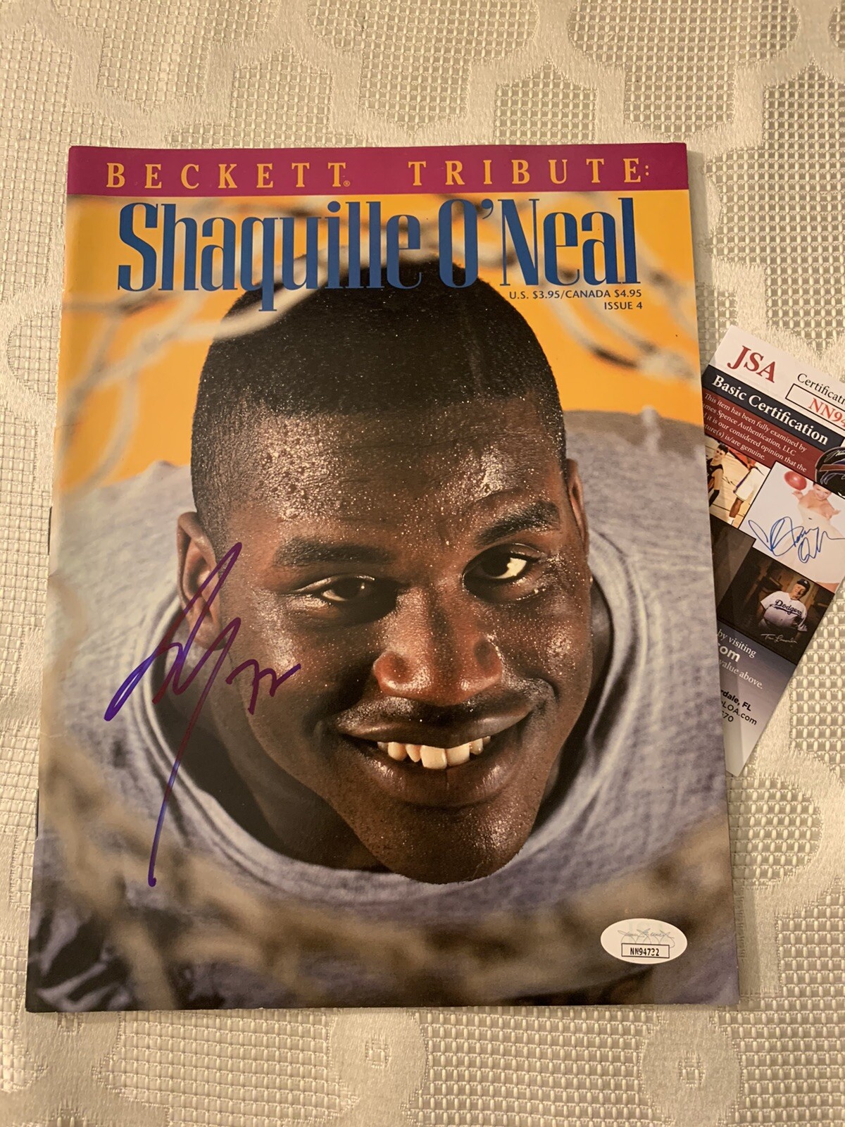 Shaquille Shaq O'Neal Signed Beckett Magazine Autographed JSA Authentication COA