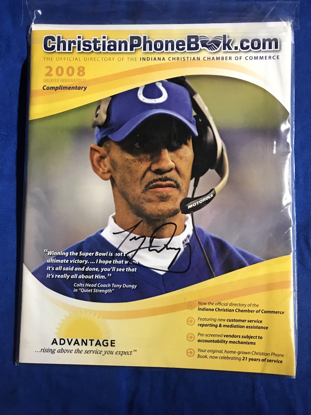Tony Dungy Signed Magazine Autographed