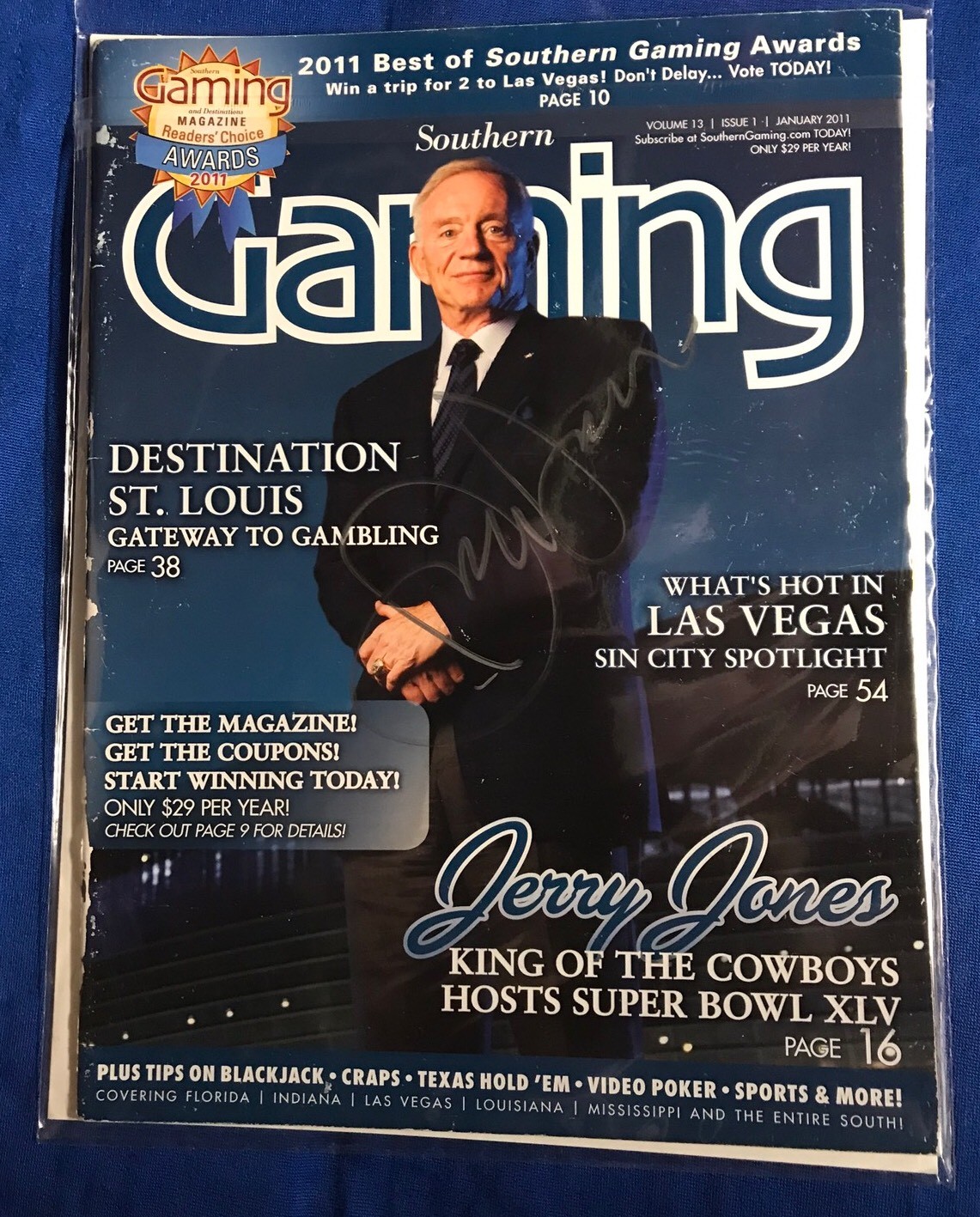 Jerry Jones Signed Football Magazine Autographed