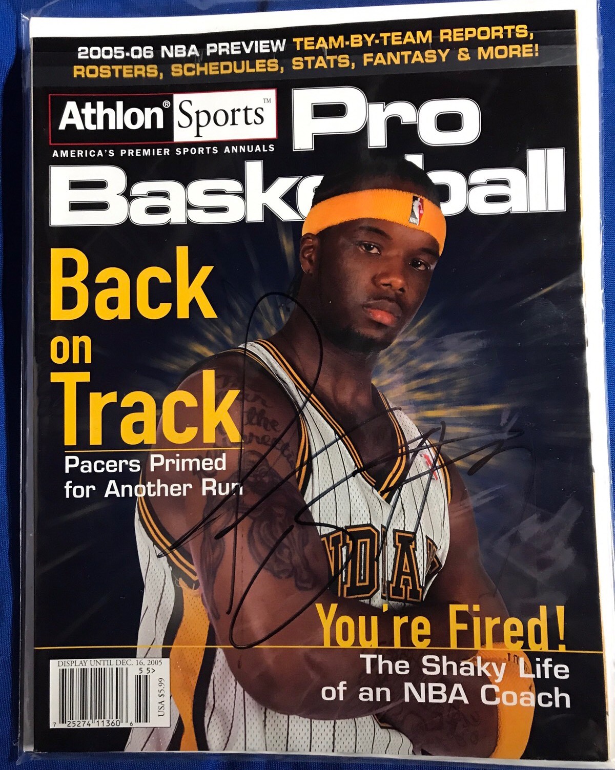 Jermaine O'Neal Signed Magazine Autographed Basketball