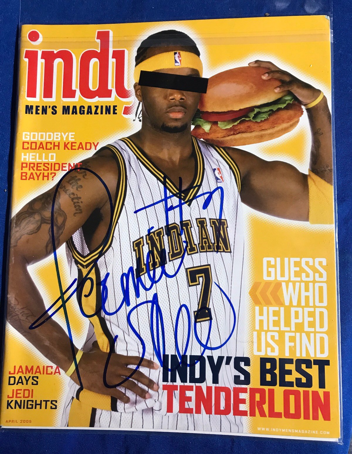 Jermaine O'Neal Signed Magazine Autographed Basketball