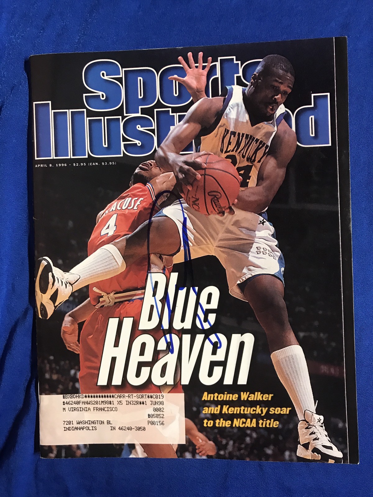 Antoine Walker Signed Sports Illustrated Magazine Autographed