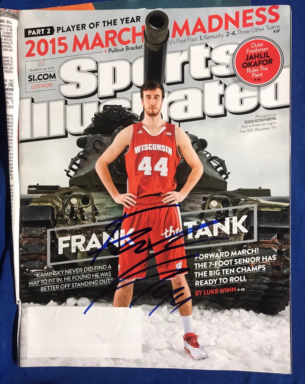 Frank Kaminski Signed Sports Illustrated Magazine Autographed No Label
