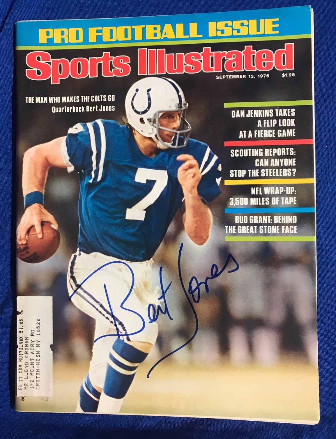 Bert Jones Signed Sports Illustrated Magazine Autographed