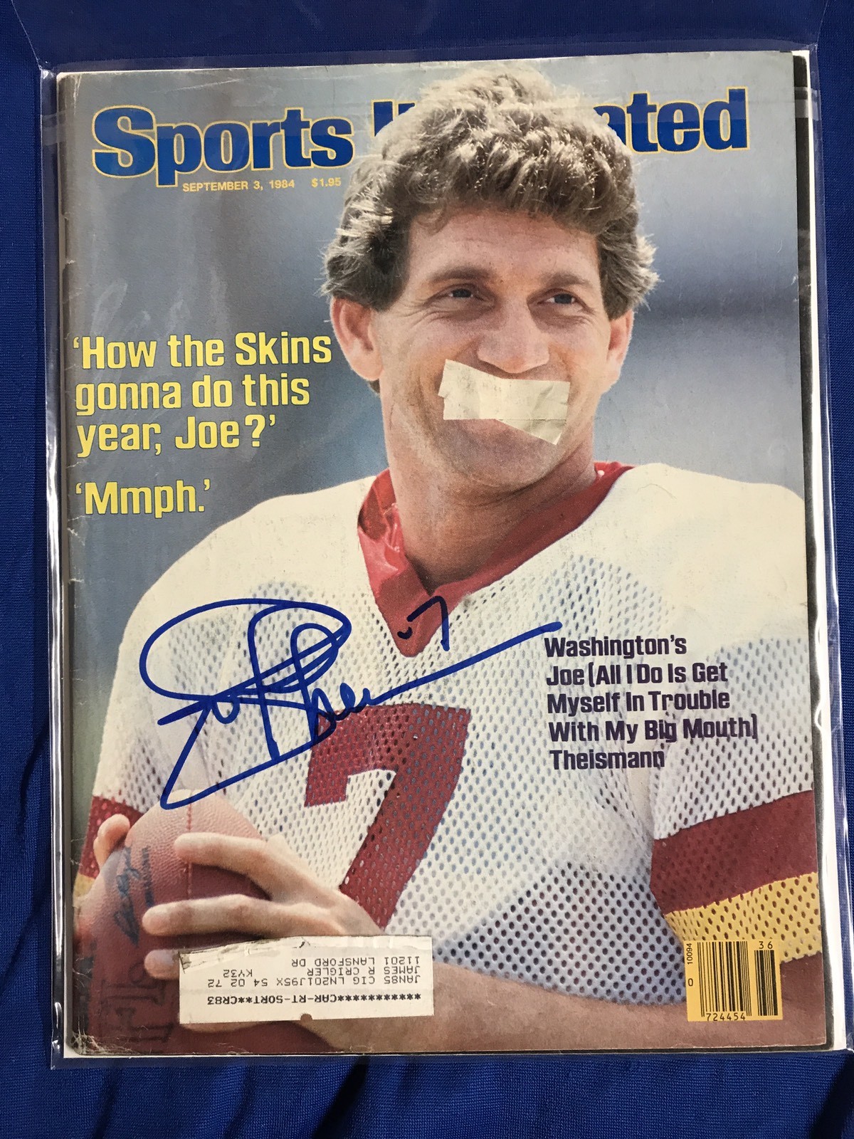 Joe Theismann Signed Sports Illustrated Magazine Autographed