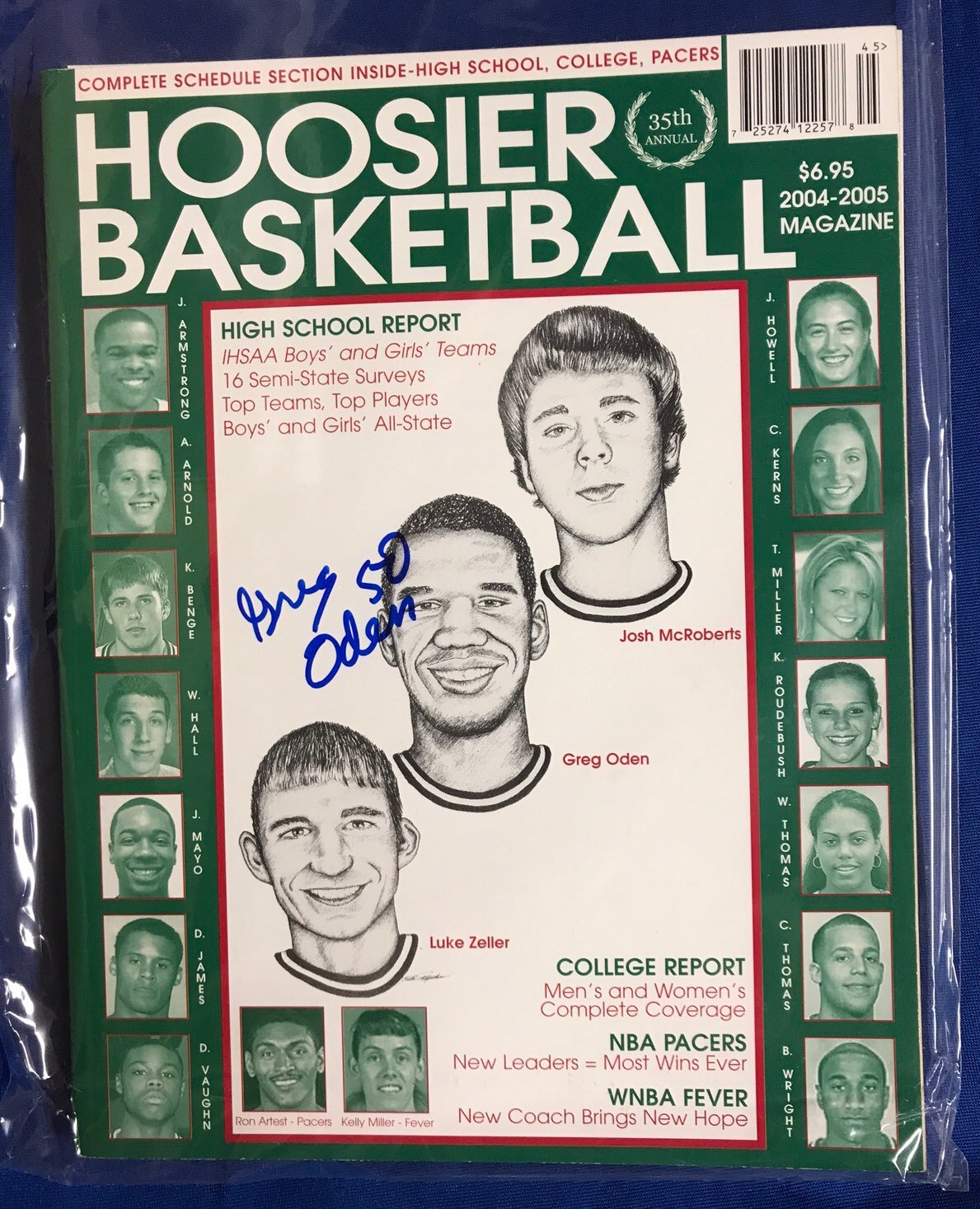 Greg Oden Signed Hoosier Basketball Magazine Autographed
