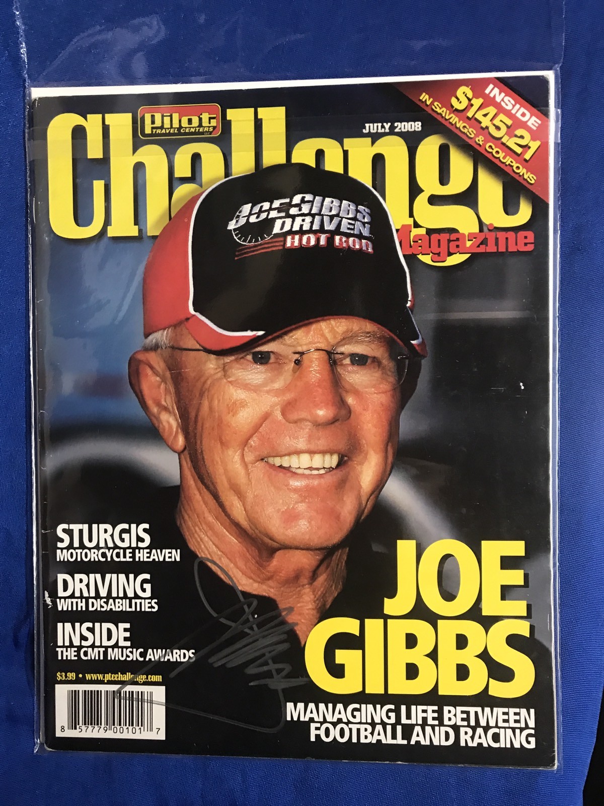 Autographed Joe Gibbs Signed Magazine NASCAR