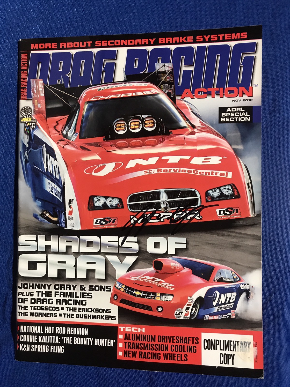 Johnny Gray Signed Magazine Nhra Autographed