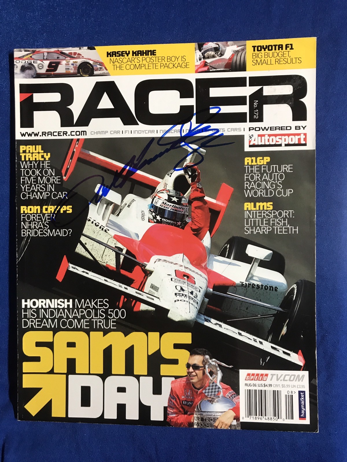 Sam Hornish Jr Signed Indianapolis 500 Indy Car Magazine Autographed