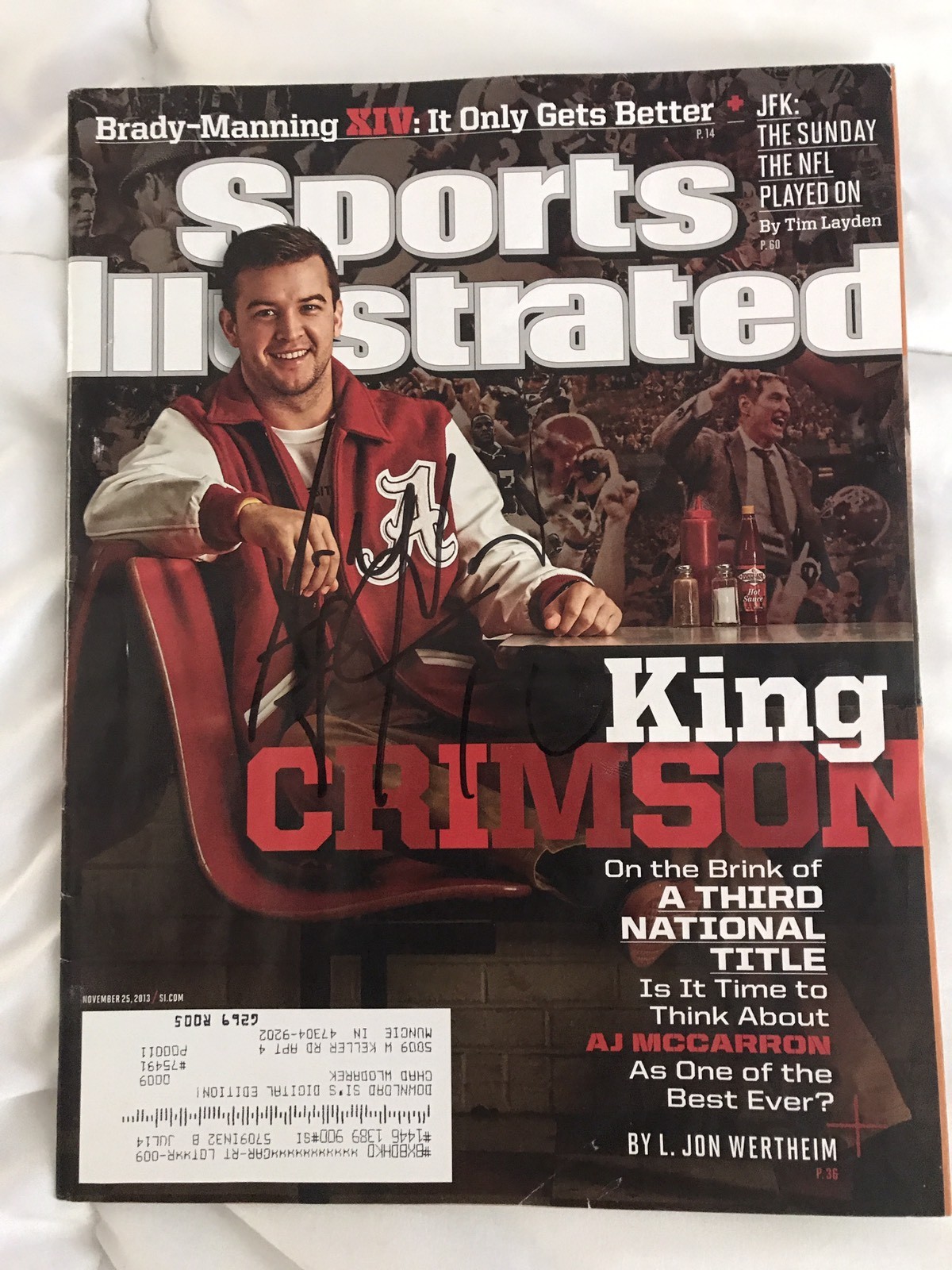 AJ McCarron Signed Sports Illustrated Magazine Autographed