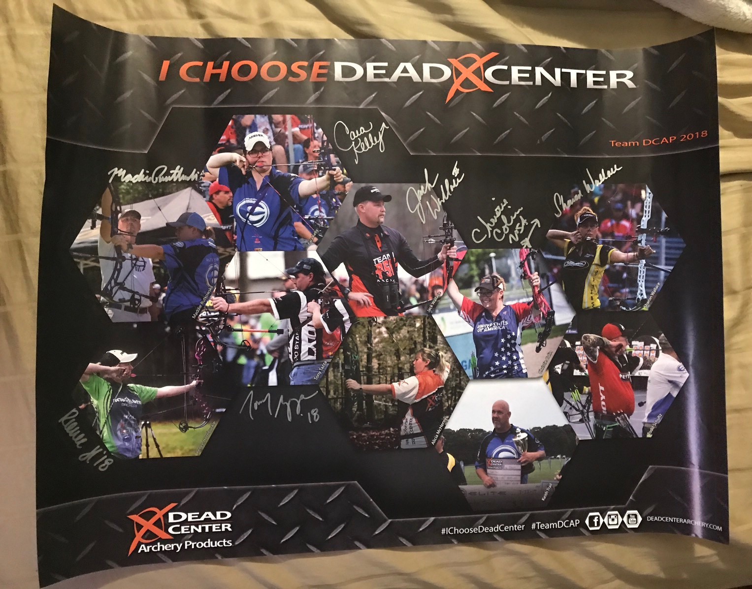 Signed Dead Center Bowtech Poster Autographed Bow Hunting Hunters Archery