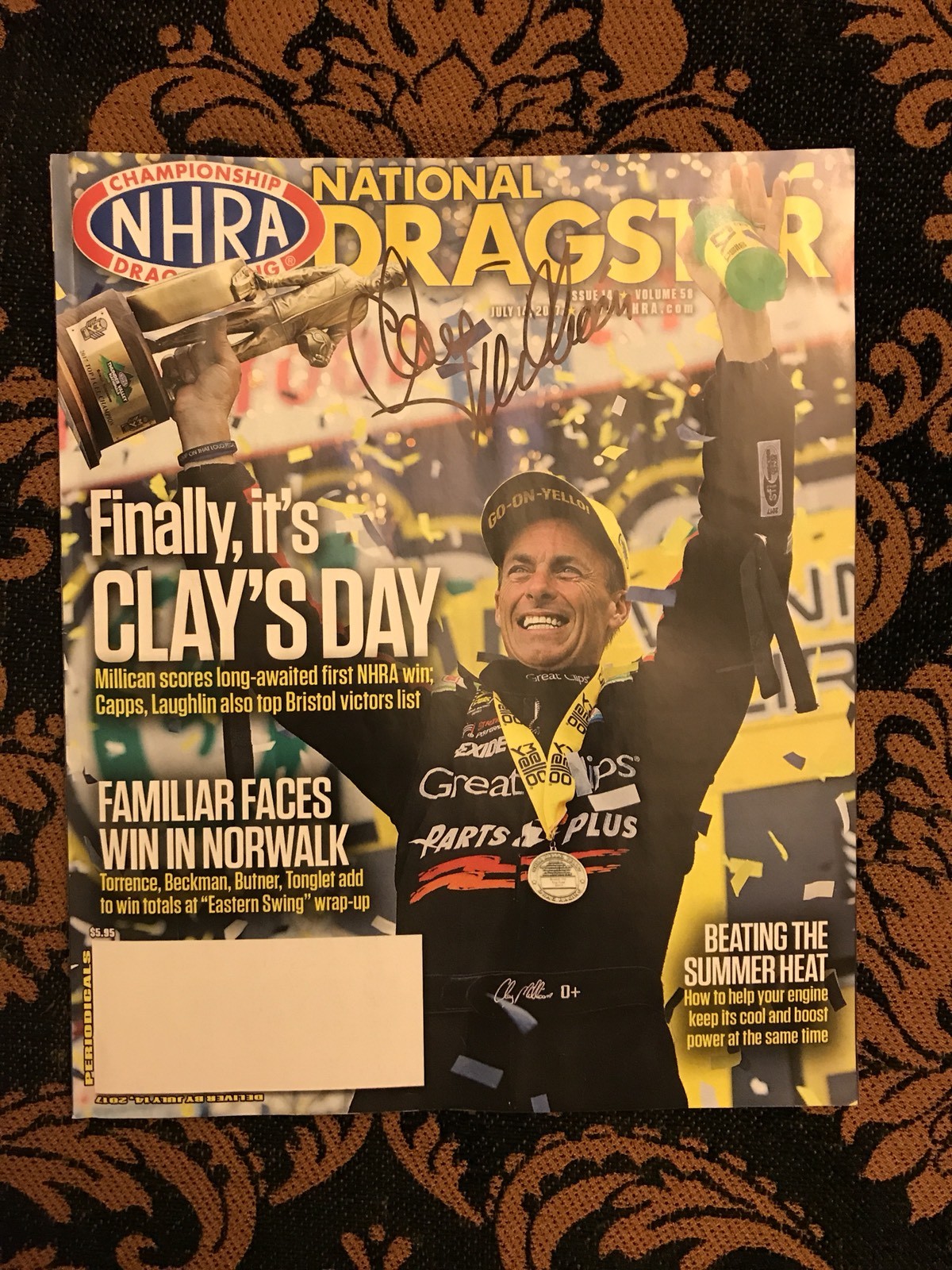 Clay Millican Signed Magazine Nhra Autographed 2017