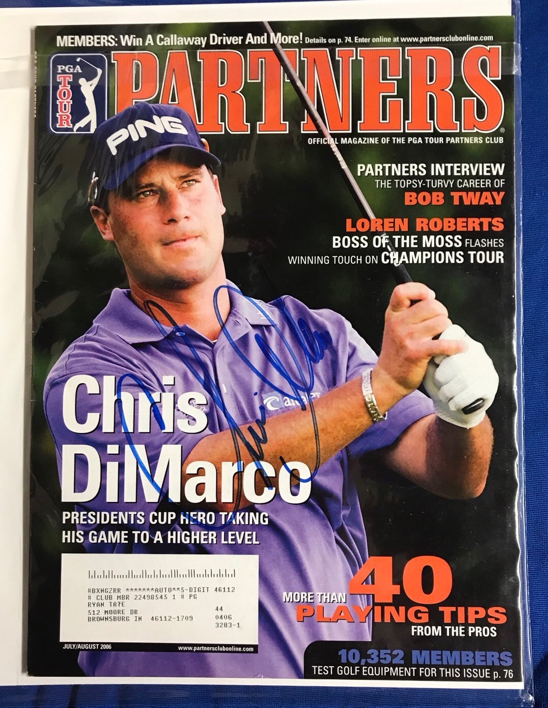 Chris DiMarco Autographed Magazine Signed PGA Golf Autographed