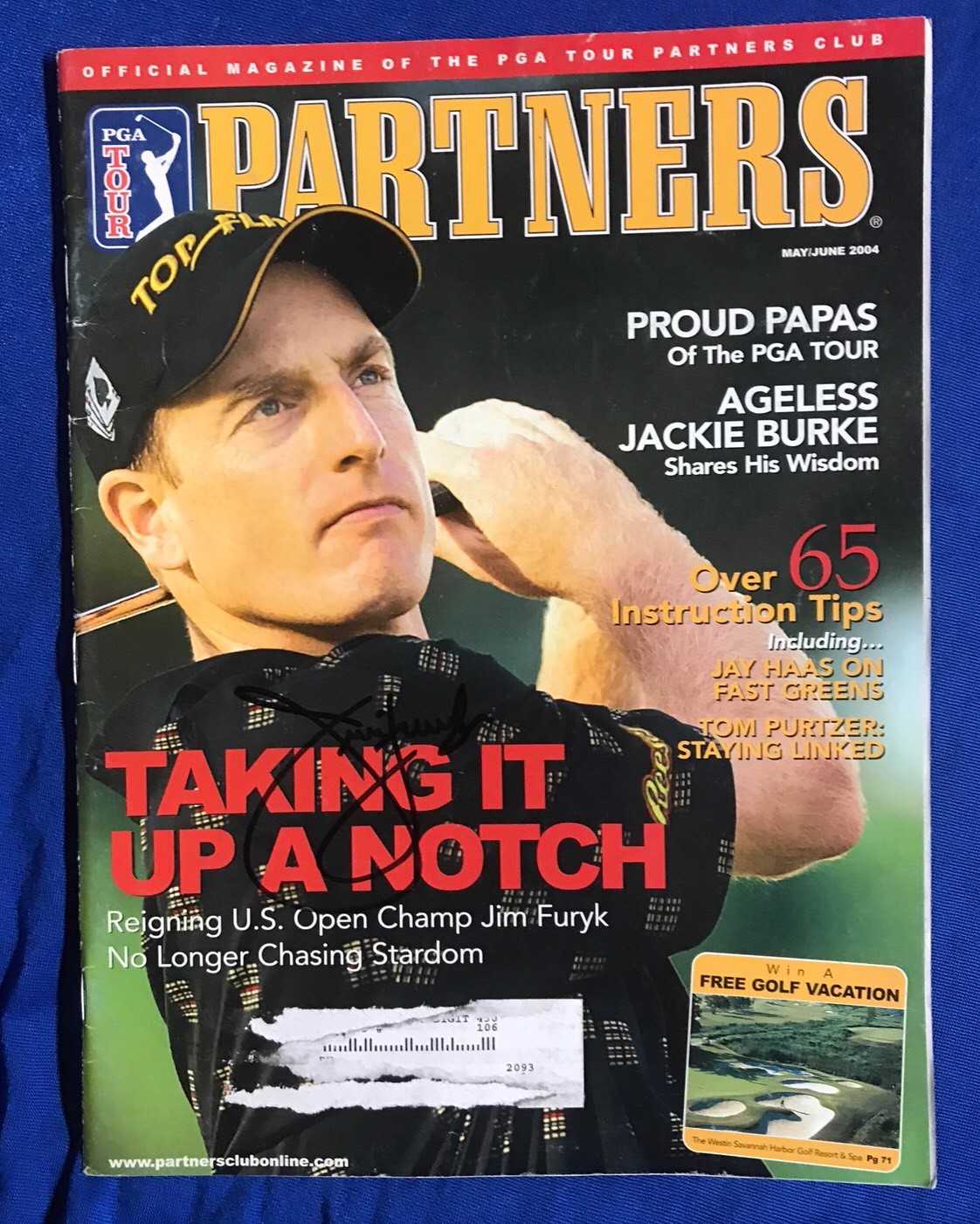 Jim Furyk Autographed Magazine Signed PGA Golf Autographed