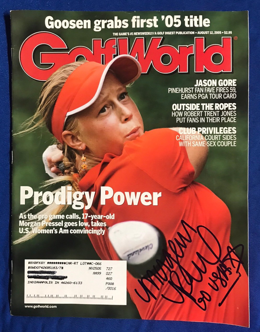 Morgan Pressel Autographed Magazine Signed LPGA Golf Autographed