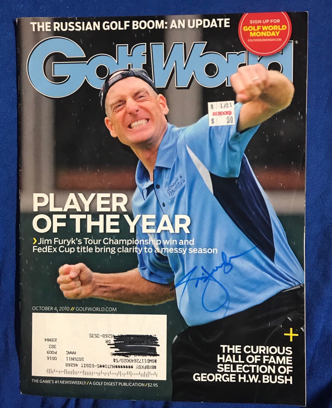 Jim Furyk Magazine Signed PGA Golf Autographed Pricing Sticker