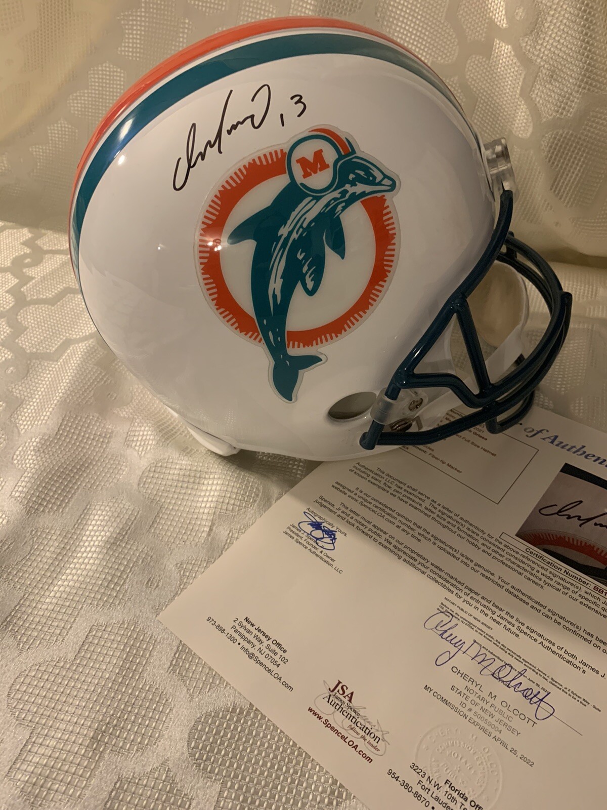 Dan Marino Bob Griese Miami Dolphins Signed F/S Helmet JSA Authenticated LOA COA