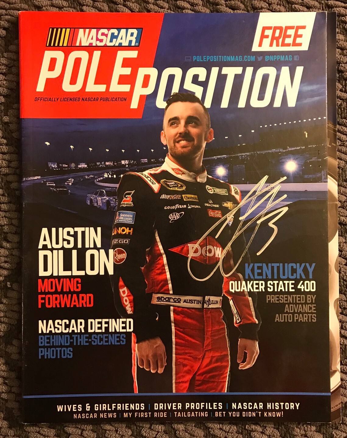 Autographed Austin Dillon Signed Pole Position Magazine NASCAR