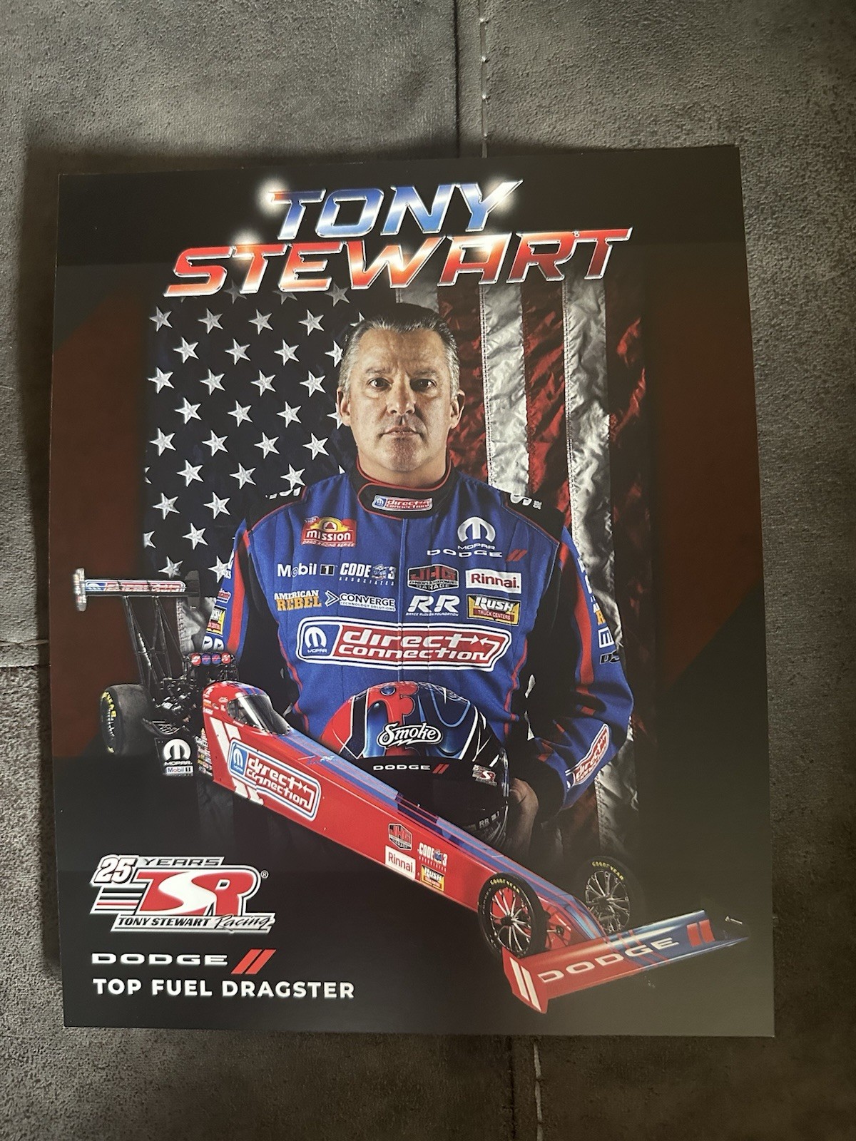 Tony Stewart Top Fuel Not Signed Promo Card Nhra Drag Racing 2025 US Nationals