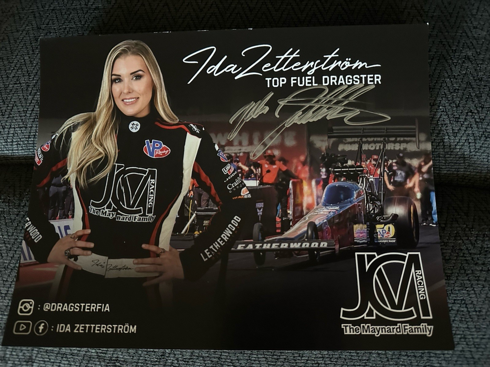 Ida Zetterstrom Signed Promo Hero Card Nhra Drag Racing Autographed 2025