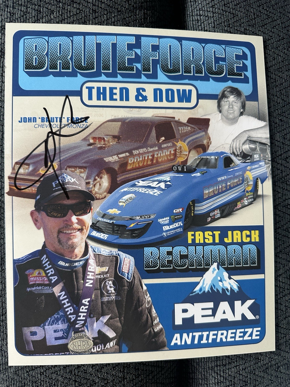 John Force Signed Promo Card Funny Car Nhra 2025 Us Nationals 50 Years Brute