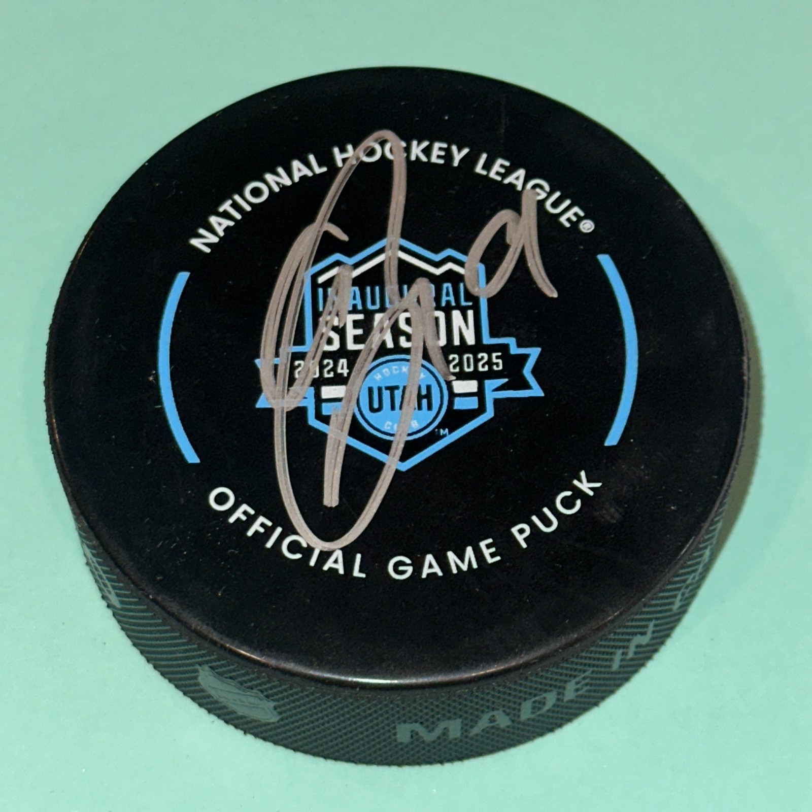 CLAYTON KELLER Signed UTAH Hockey Club Inaugural Official GAME Puck Beckett BAS