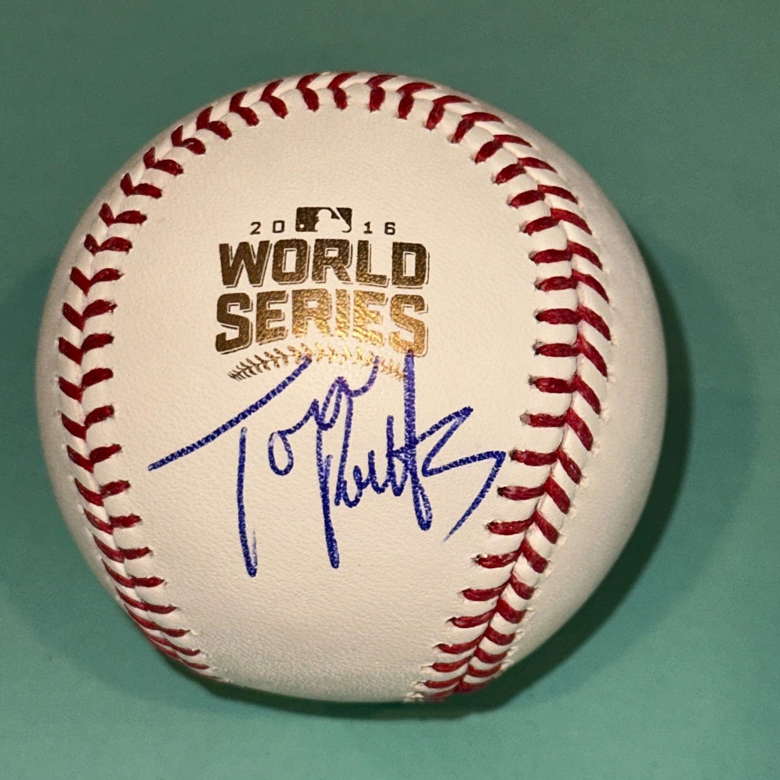 TOM RICKETTS (Cubs) Signed Official 2016 WORLD SERIES Baseball Beckett (BAS)