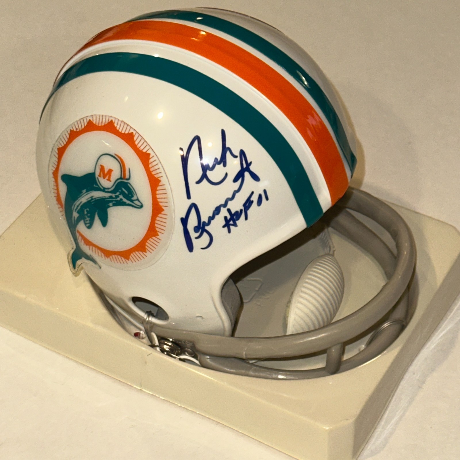 NICK BUONICONTI Signed MIAMI DOLPHINS VSR4 Mini-helmet w/ PSA COA & HOF Inscrip