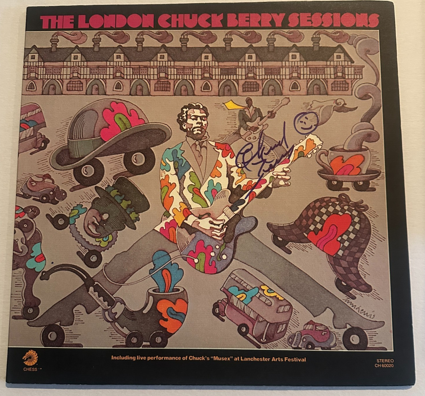 CHUCK BERRY Signed The London Sessions LP ALBUM COVER Beckett Auth (BAS)
