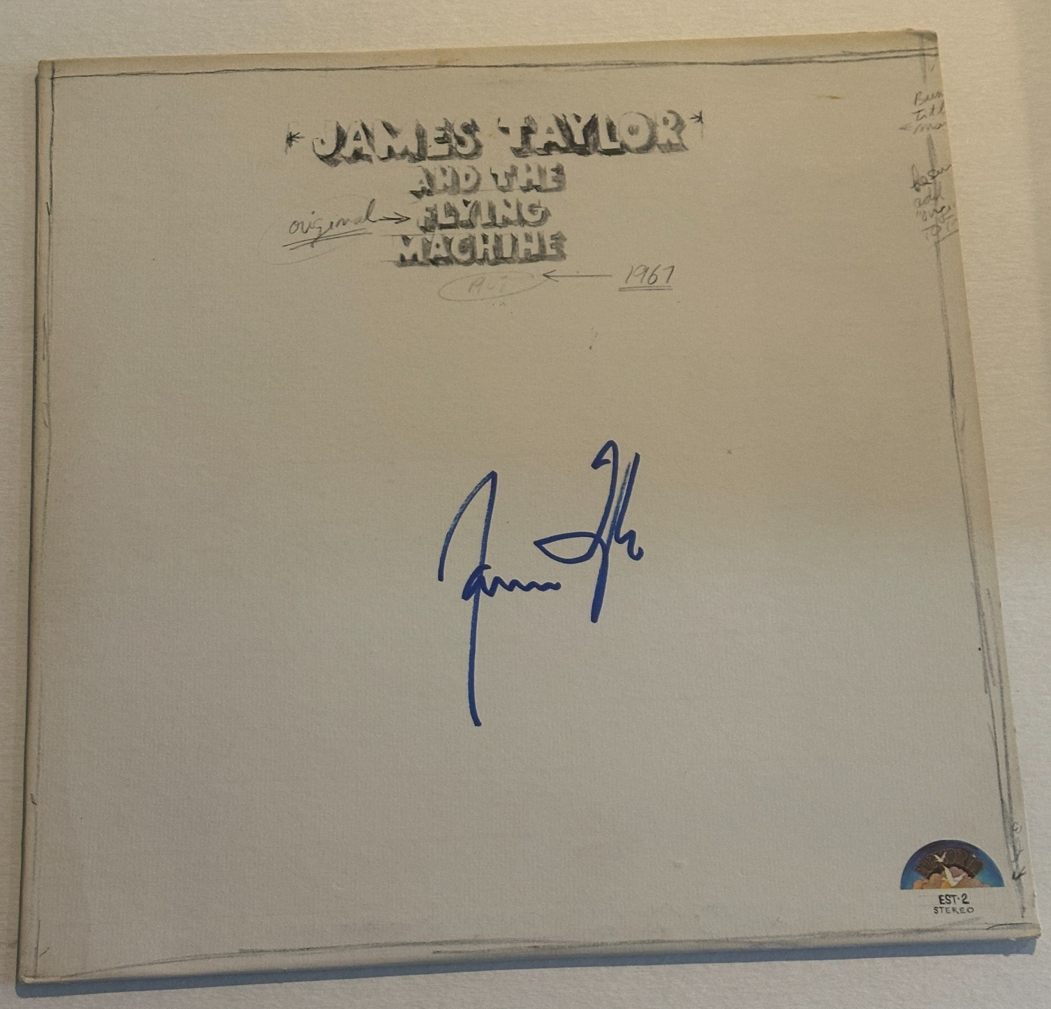 JAMES TAYLOR Signed And The Flying Machine LP ALBUM COVER Beckett Auth (BAS)