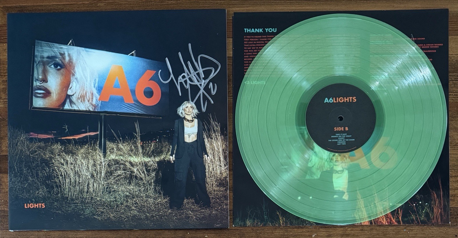 Lights A6 SIGNED Vinyl LP Glow In The Dark Cover AUTOGRAPHED Beckett BAS COA