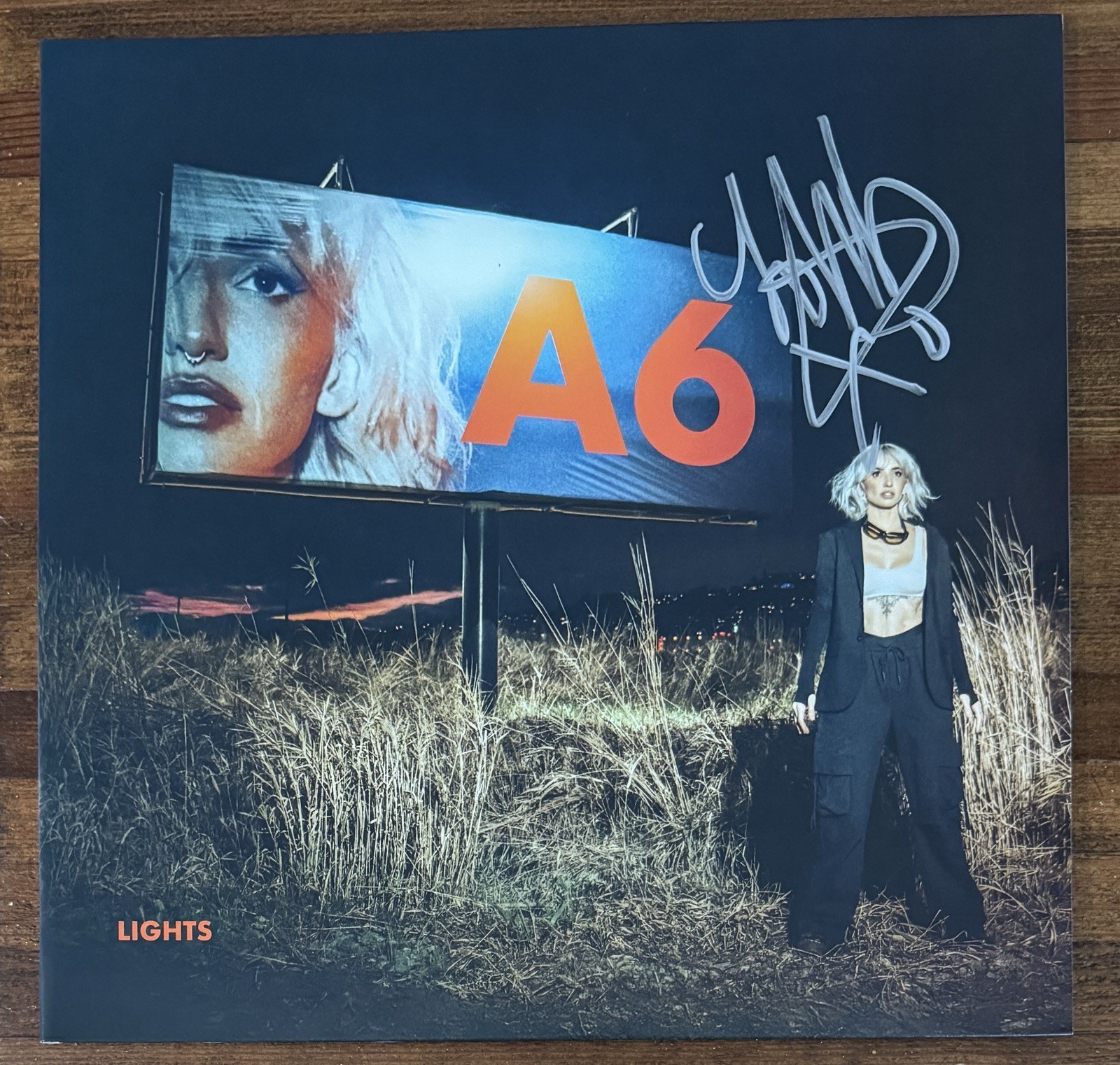 Lights A6 SIGNED Vinyl LP Glow In The Dark Green Cover AUTOGRAPH Beckett BAS COA
