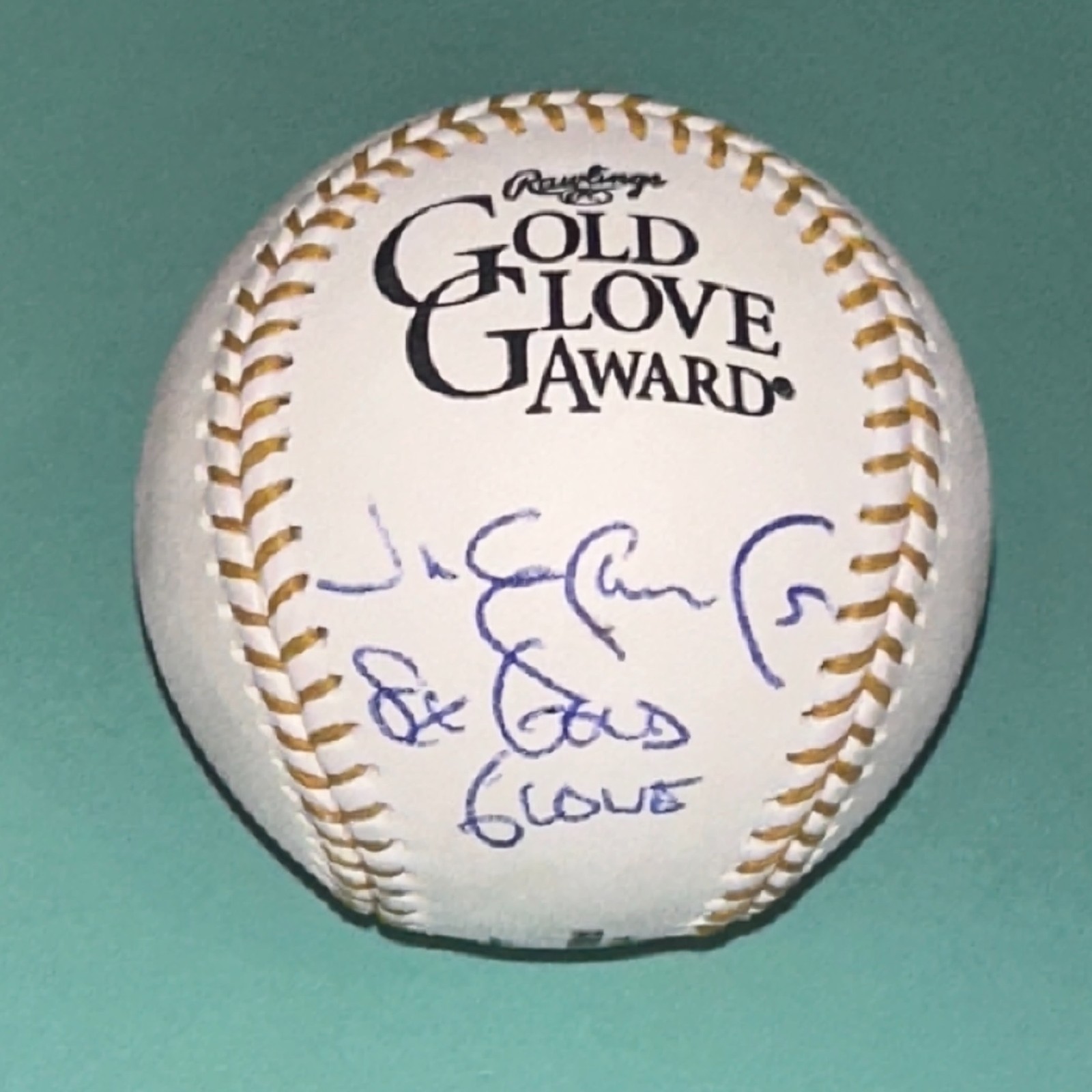 JIM EDMONDS (Cardinals) Signed Official GOLD GLOVE Baseball Beckett Auth & Inscr