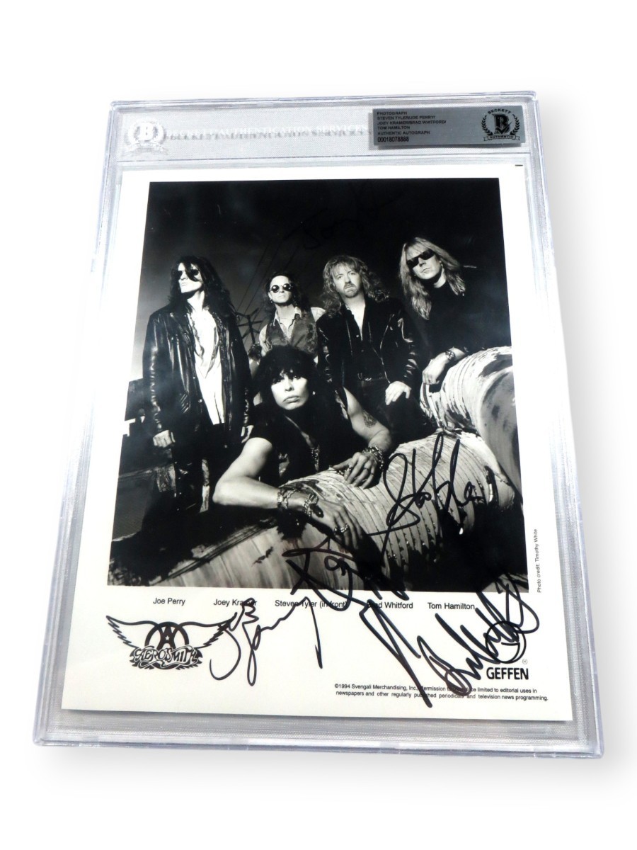 Aerosmith Band Signed Autographed 8X10 Photo Steve Tyler Perry Kramer BAS 8888