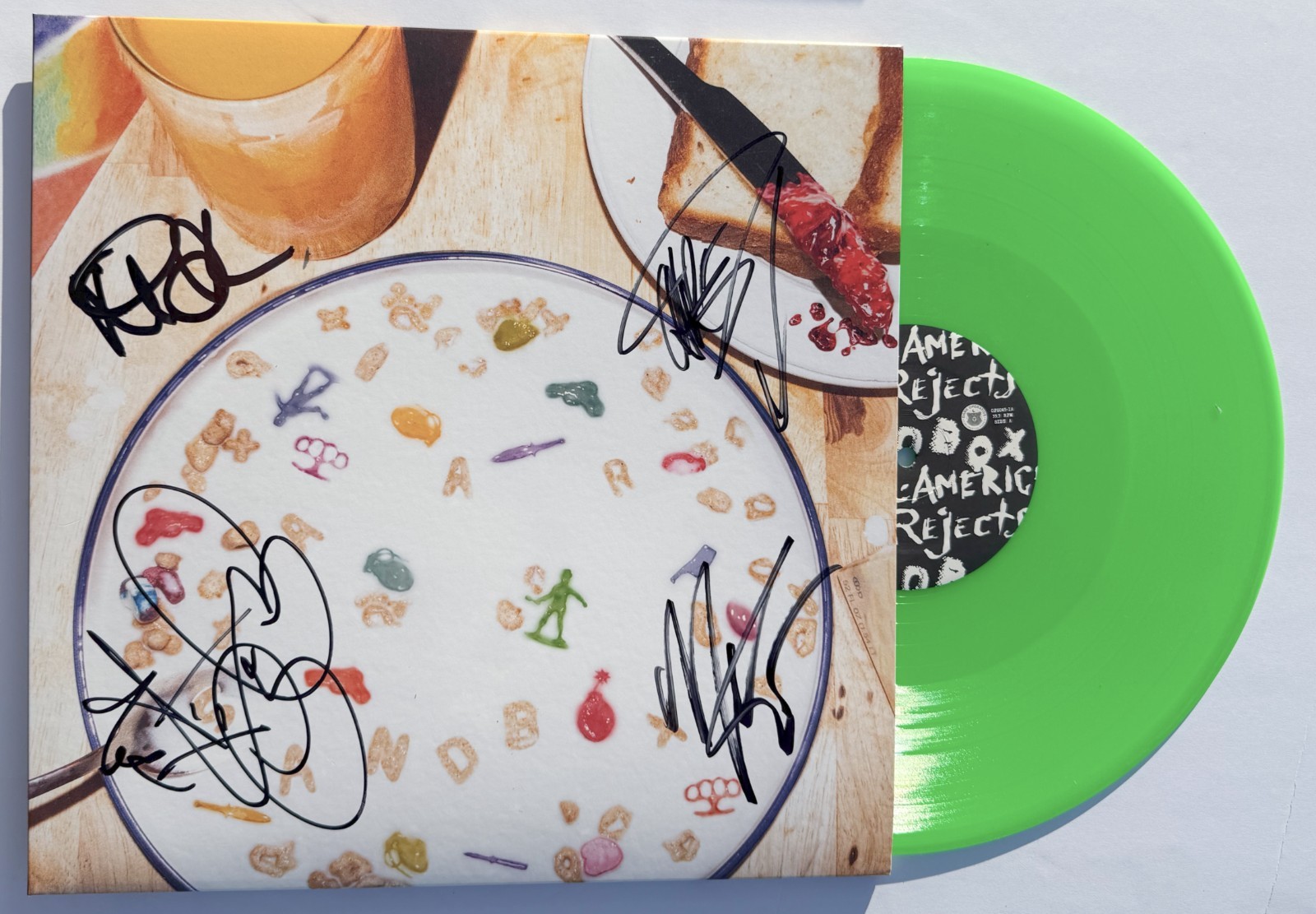All American Rejects REAL hand SIGNED Sandbox EP Record Vinyl w/EXACT Proof COA