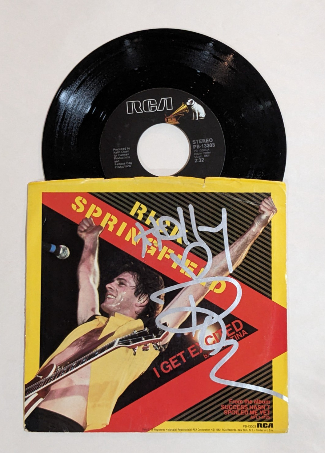 Rick Springfield REAL SIGNED I Get Excited 7