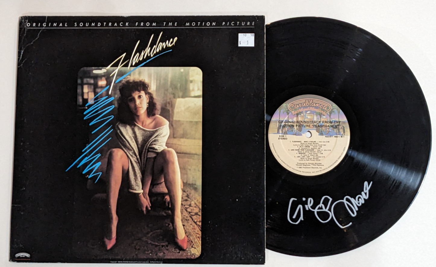Giorgio Moroder SIGNED Flashdance Movie Soundtrack Vinyl Record COA Autographed