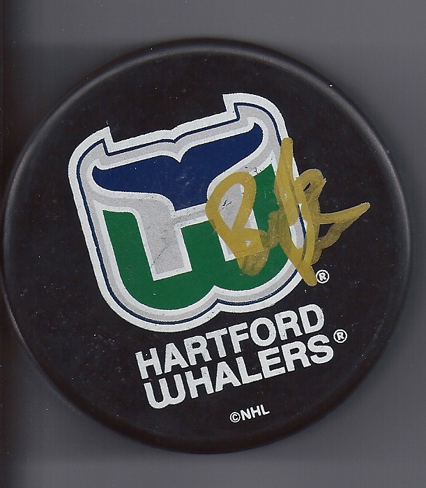 Brent PETERSON Signed HARTFORD WHALERS Puck